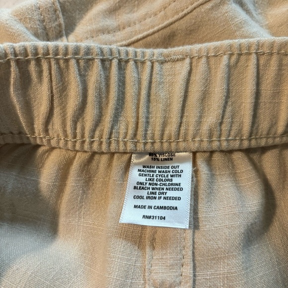 NWT Wonderly Drapey Linen Blend Button Fly Cream Lightweight Cargo Pants Size 3X - Picture 8 of 14